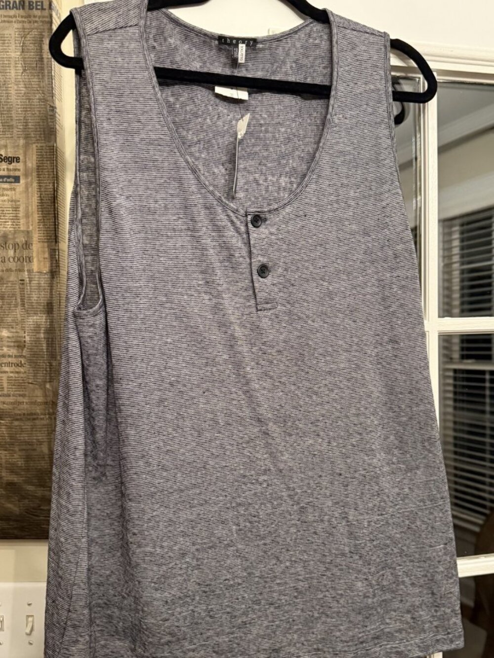 Theory men's aarne serrated lead stripe tank